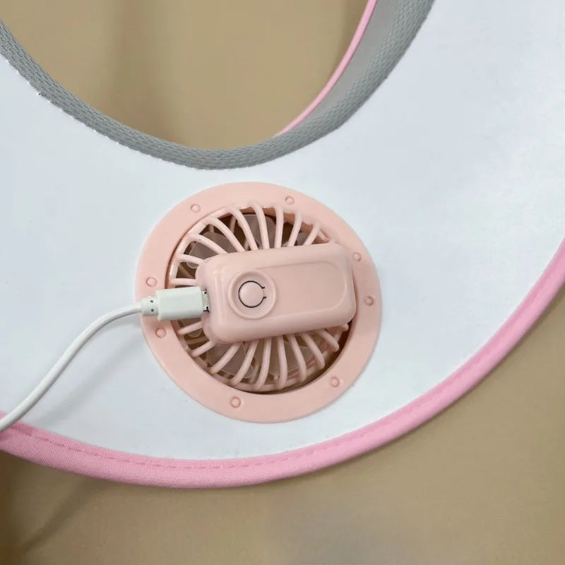 Cute Cartoon Wide Brim Kids  Sun protection Fan Hat Charging USB