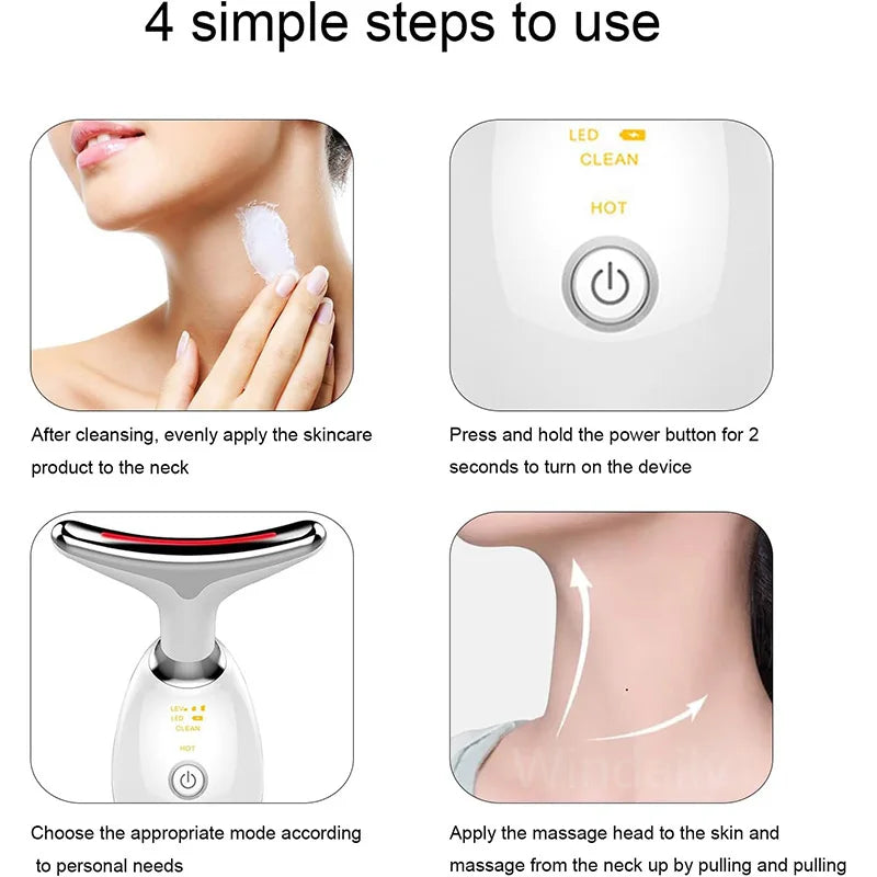 Household Thermal Neck Lifting & Firming Anti-Wrinkle Electric Face Massager –  Skin Tightening & Face Rejuvenation Device