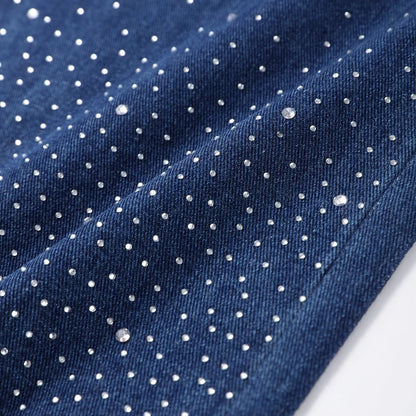 Casual Rhinestone Loose Harem Jeans
