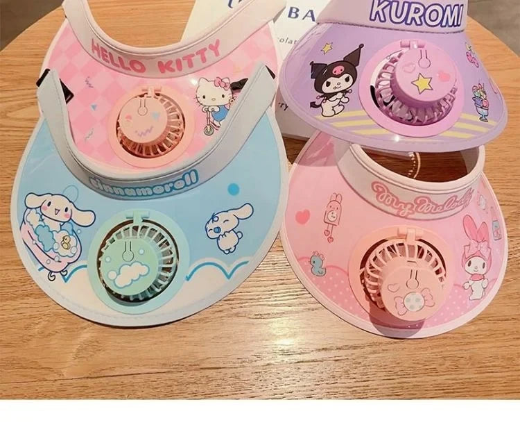 Kids Sun Protection Cooling Hat With chargeable Fan