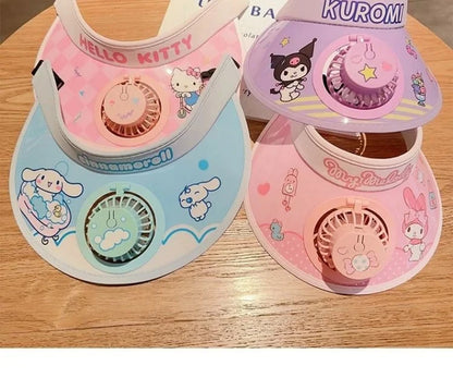 Kids Sun Protection Cooling Hat With chargeable Fan