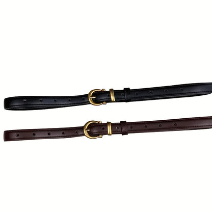 Vintage PU Leather Oval Buckle Belt