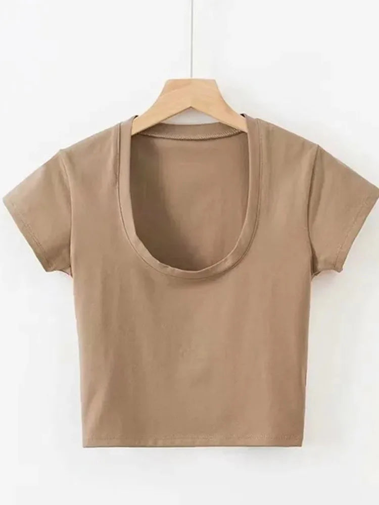 U-Neck High Waist T Shirt