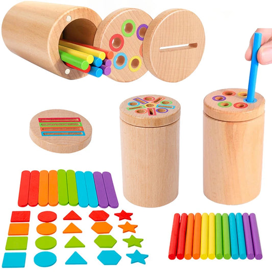 Wooden Color Sorting Matching Game Montessori Early Educational  Toy
