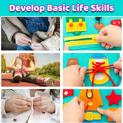 Montessori Busy Board  Activities Education Toys Basic Dress Motor Skills