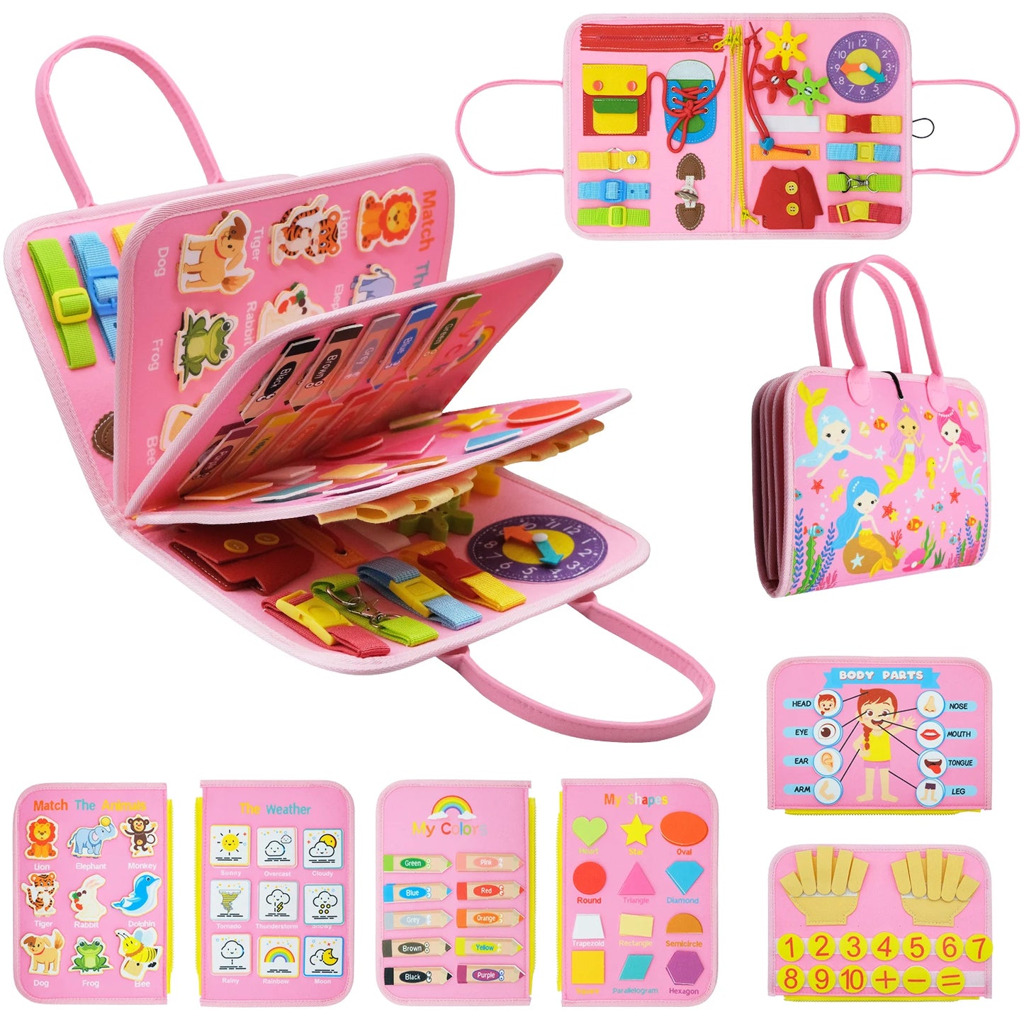 Montessori Busy Board  Activities Education Toys Basic Dress Motor Skills