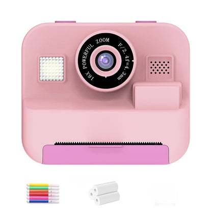 Instant Print Camera With 32G Card, 1080P Children  KidsMini Digital  Video Camera