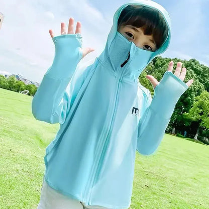 Kids  UV Resistant  Ice Silk Sun Protection Hoodie