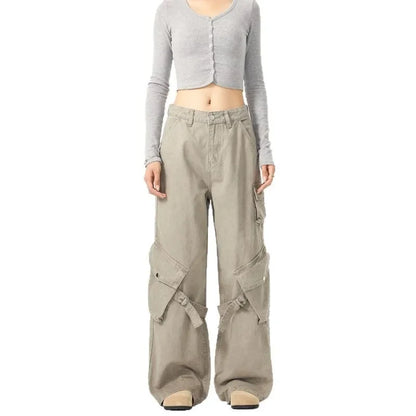 American Retro Casual Wide Leg  Pants