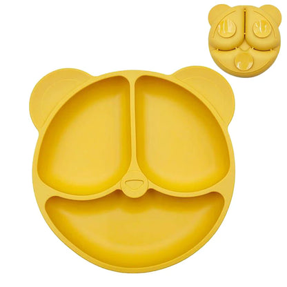 Suction Cartoon Children Dishes Feeding Toddler Training Tableware Retro Kids Smile Face Bowl