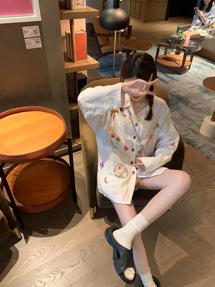 Seoul Stitch – Casual Embroidered 2pc Set