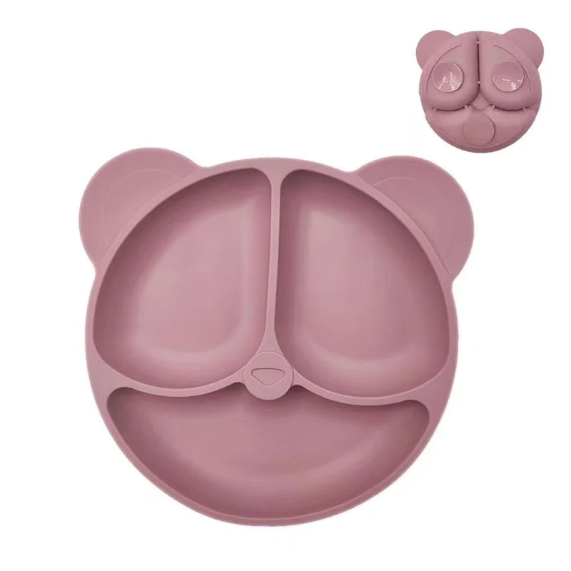 Suction Cartoon Children Dishes Feeding Toddler Training Tableware Retro Kids Smile Face Bowl