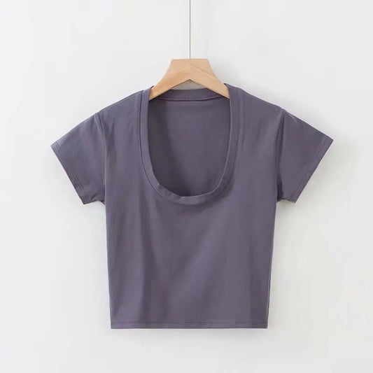 U-Neck High Waist T Shirt