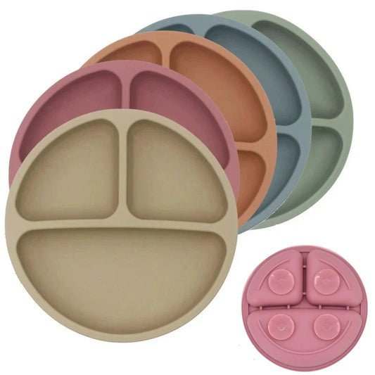 Suction Cartoon Children Dishes Feeding Toddler Training Tableware Retro Kids Smile Face Bowl