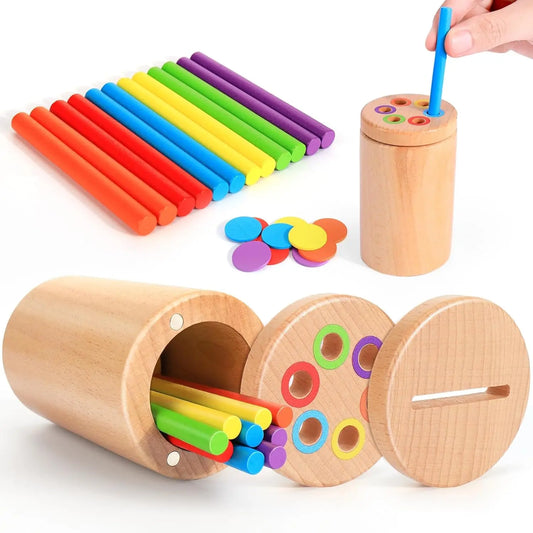 Wooden Color Sorting Matching Game Montessori Early Educational  Toy
