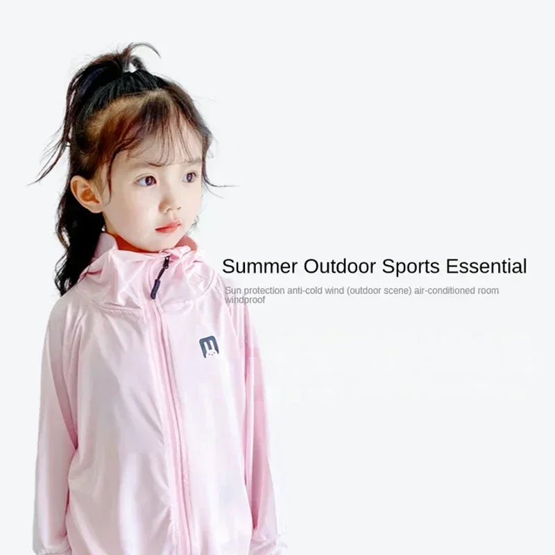 Kids  UV Resistant  Ice Silk Sun Protection Hoodie