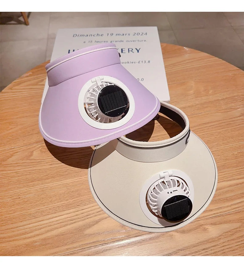 Children's Sun Protection Fan Hat Solar/USB
