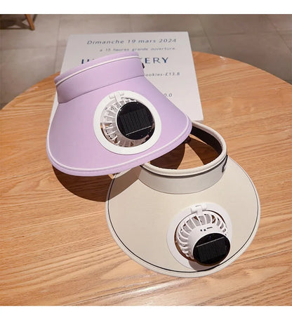 Children's Sun Protection Fan Hat Solar/USB