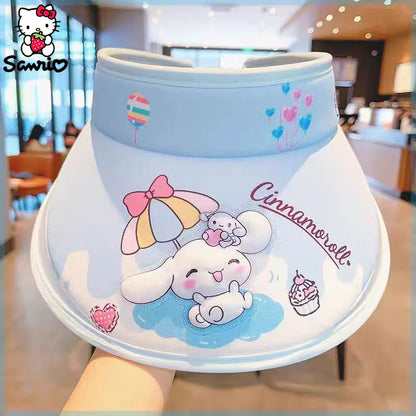 Kuromi Summer Sun Protection kids Hat Hats for Girl Anime
