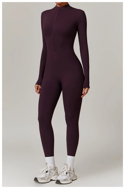 Zipper Yoga Rompers Jumpsuit