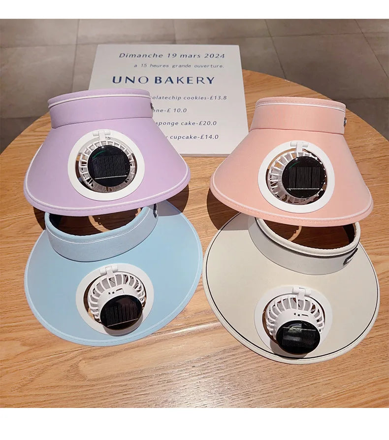 Children's Sun Protection Fan Hat Solar/USB