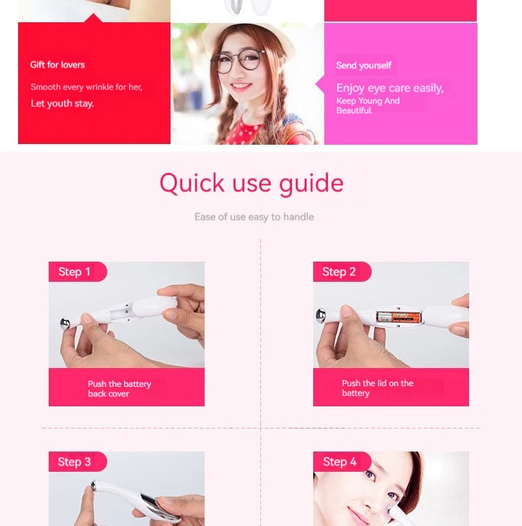 Home Electric Eye Massager – Anti-Fatigue, Reduce Puffiness & Fine Lines, Skin Care Eye Therapy Device