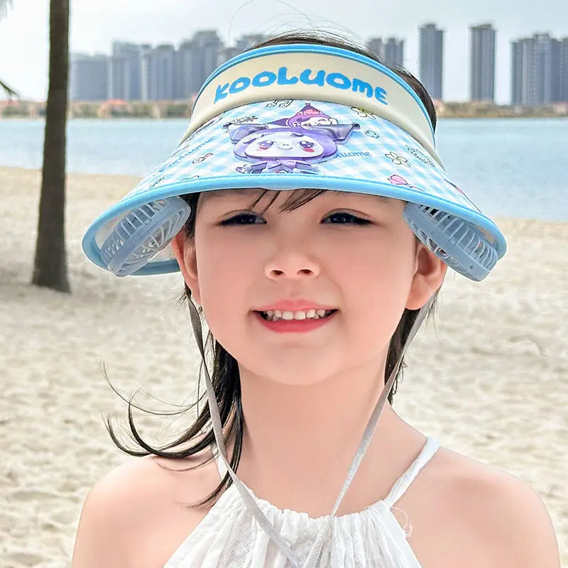 Sunscreen cooling hat with Two chargeable Fan
