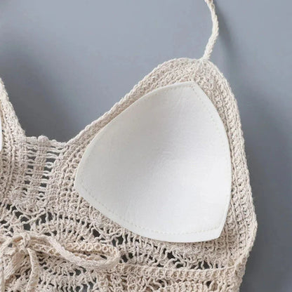 Boho Fringe Backless Halter Tie Neck