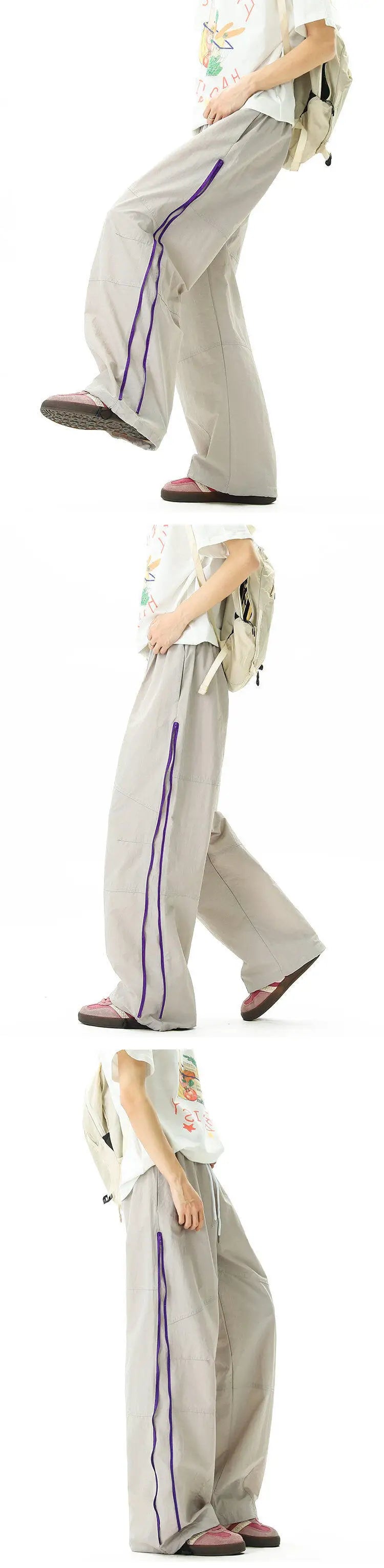 Nylon Quick Dry  Side Zipper Trousers Pants