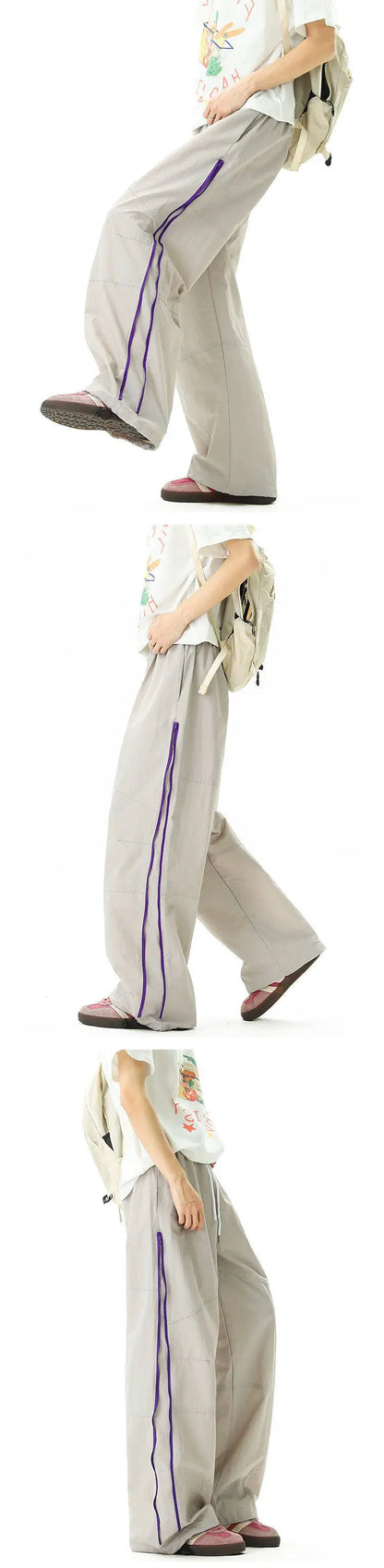 Nylon Quick Dry  Side Zipper Trousers Pants