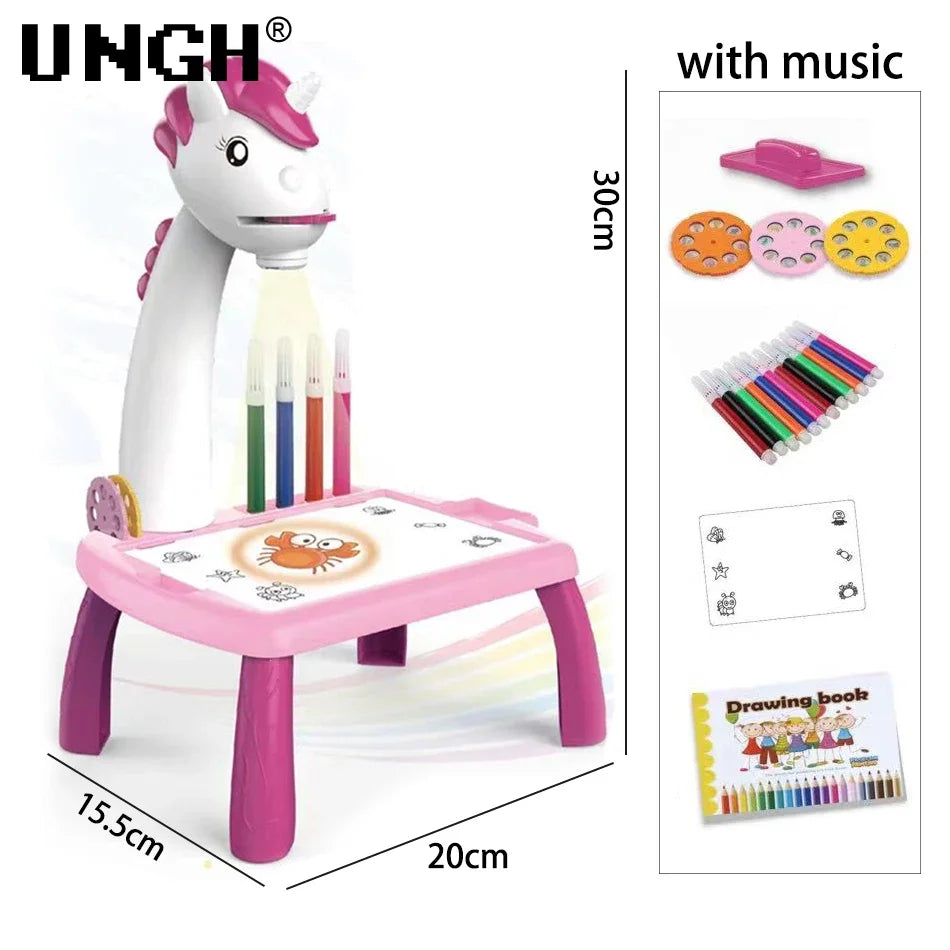 Children led projector drawing table educational board  toys for children
