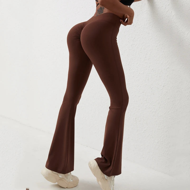Peach flared  yoga pants