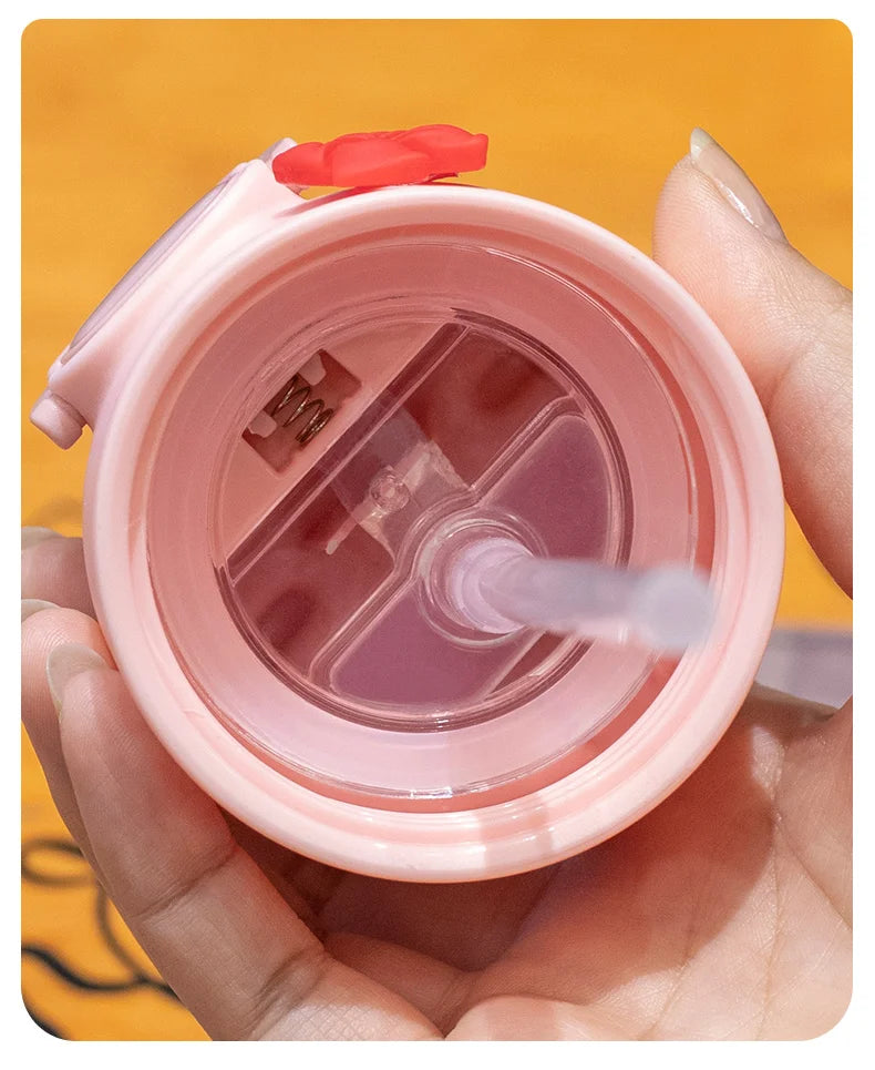 Cute Stainless Steel Leak-Proof  Water Bottle With Straw