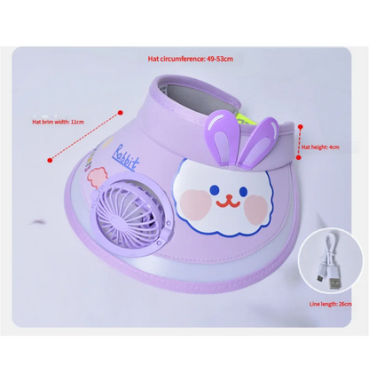 UV Protection Charging Fan Cap