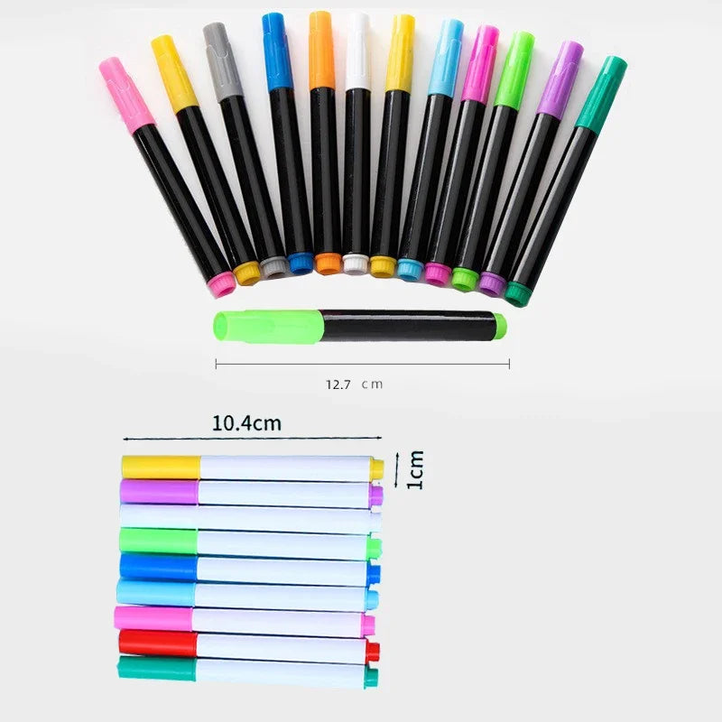 LED Luminous Blackboard Pen 12-color Erasable Liquid Colored Pen