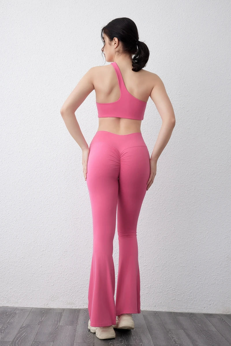 Peach flared  yoga pants