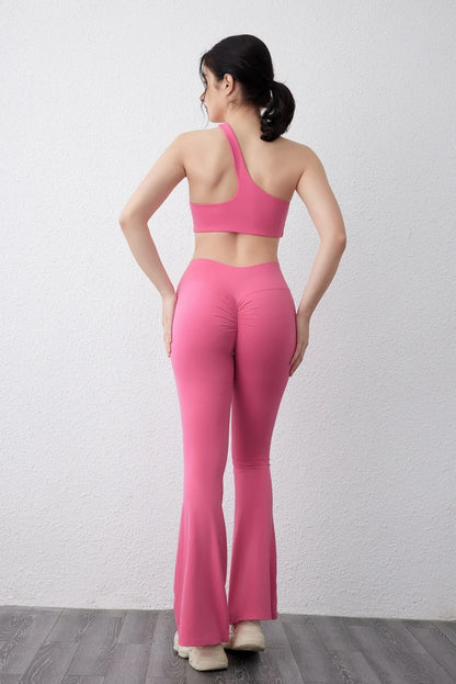 Peach flared  yoga pants