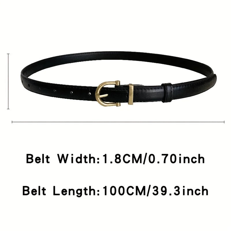 Vintage PU Leather Oval Buckle Belt