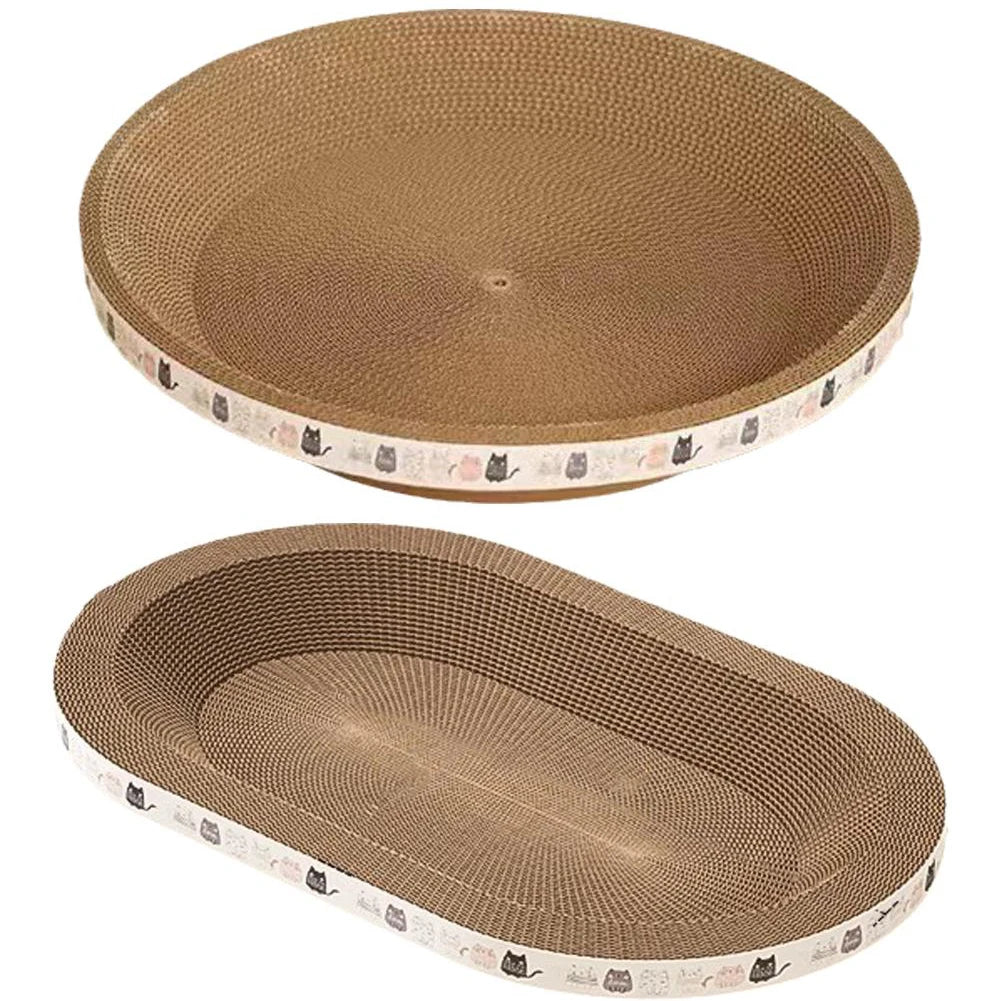 Cat Scratcher Cardboard Round Oval Cat Scratch Pad