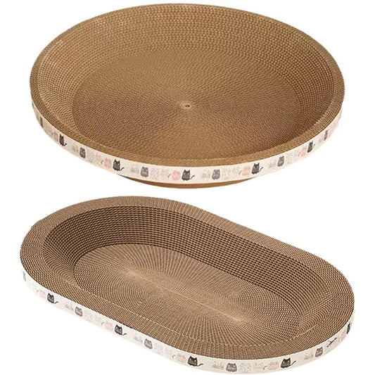 Cat Scratcher Cardboard Round Oval Cat Scratch Pad