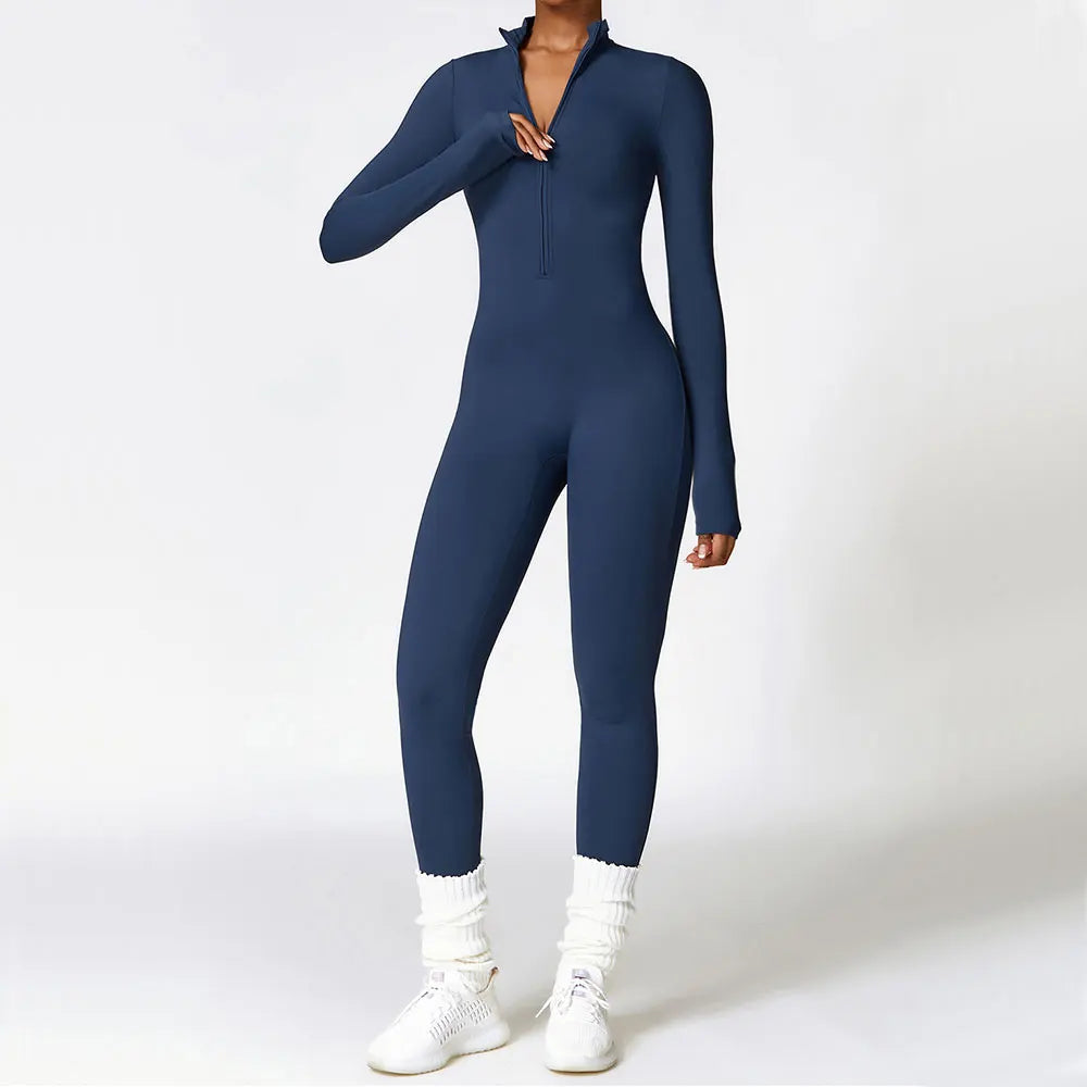 Zipper Yoga Rompers Jumpsuit