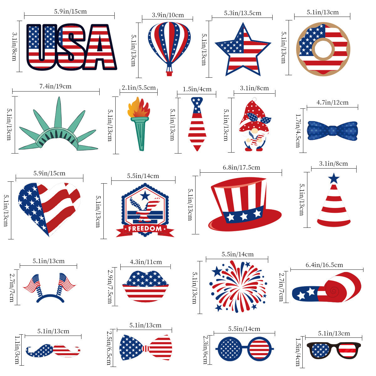 Independence Day Party Photo Props