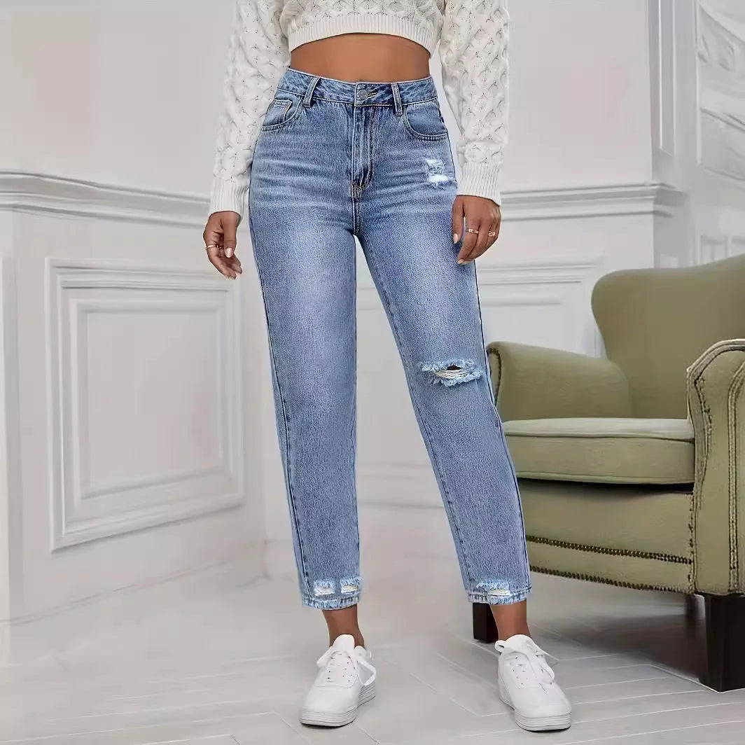 Washed Ripped Jeans |Spring and Summer