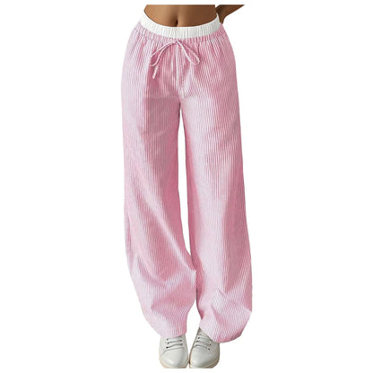 Cotton And Linen Wide-Led Sweatpants