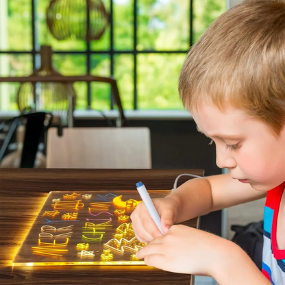 LED Note Board Night Light With Colorful 7 Pens Acrylic Drawing Board