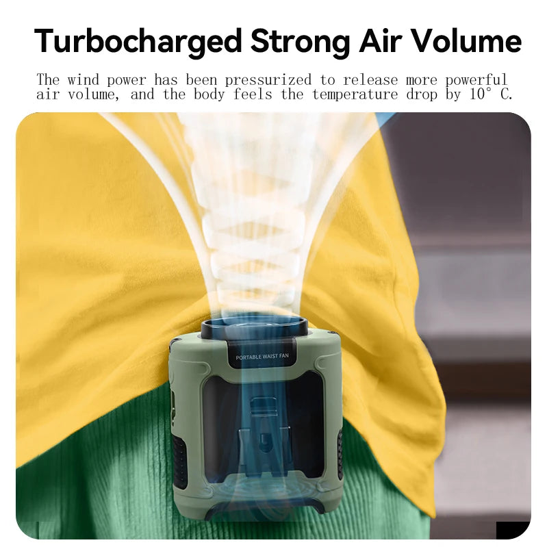Outdoor Portable Waist Fan,Neck Fan, Hiking Fan  10000mAh