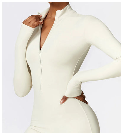 Zipper Yoga Rompers Jumpsuit
