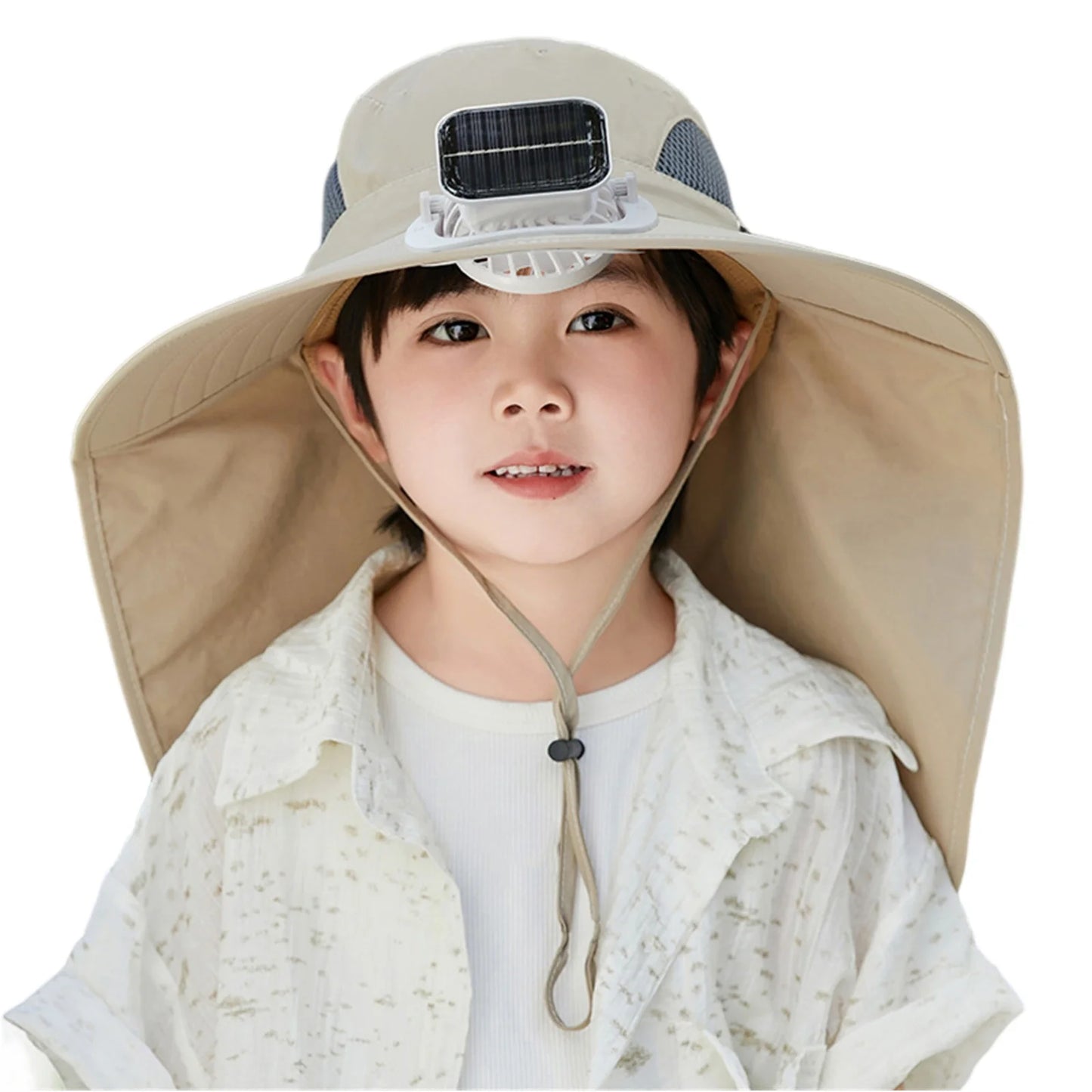 UV Protection Kids Solar/USB Charging Fan Hat For Outdoor activity