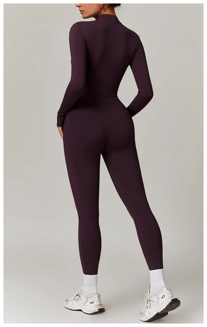 Zipper Yoga Rompers Jumpsuit