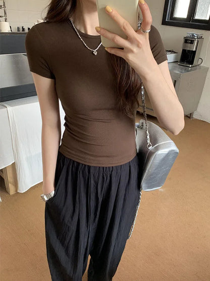 Crewneck Skinny T-shirt Summer